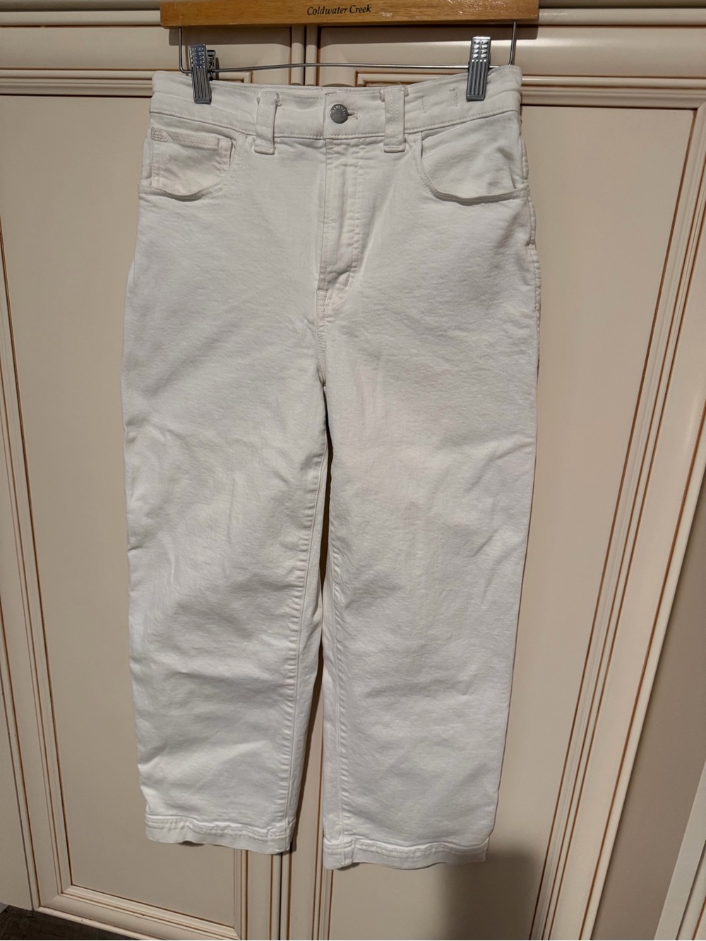 Madewell white “the perfect vintage wide-leg crop jean”